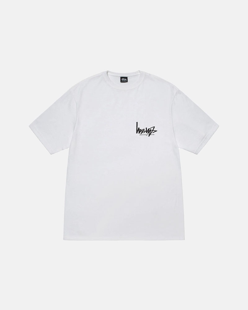 White Stüssy Flipped T-Shirt | UAE ABD608731