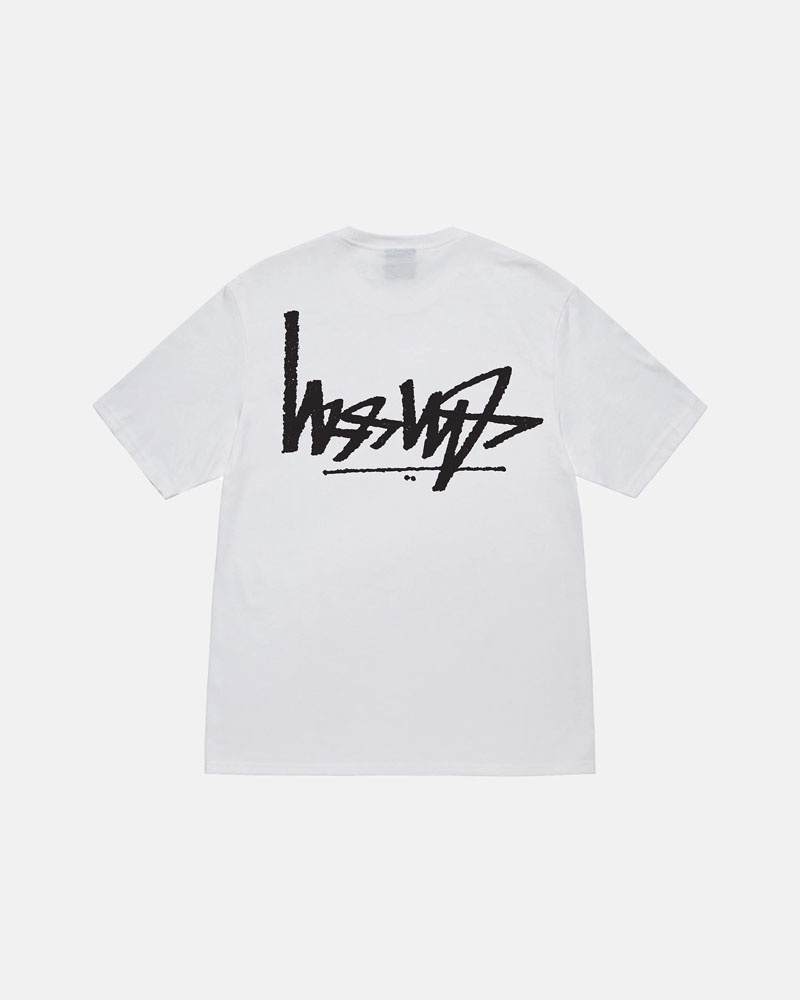 White Stüssy Flipped T-Shirt | UAE ABD608731