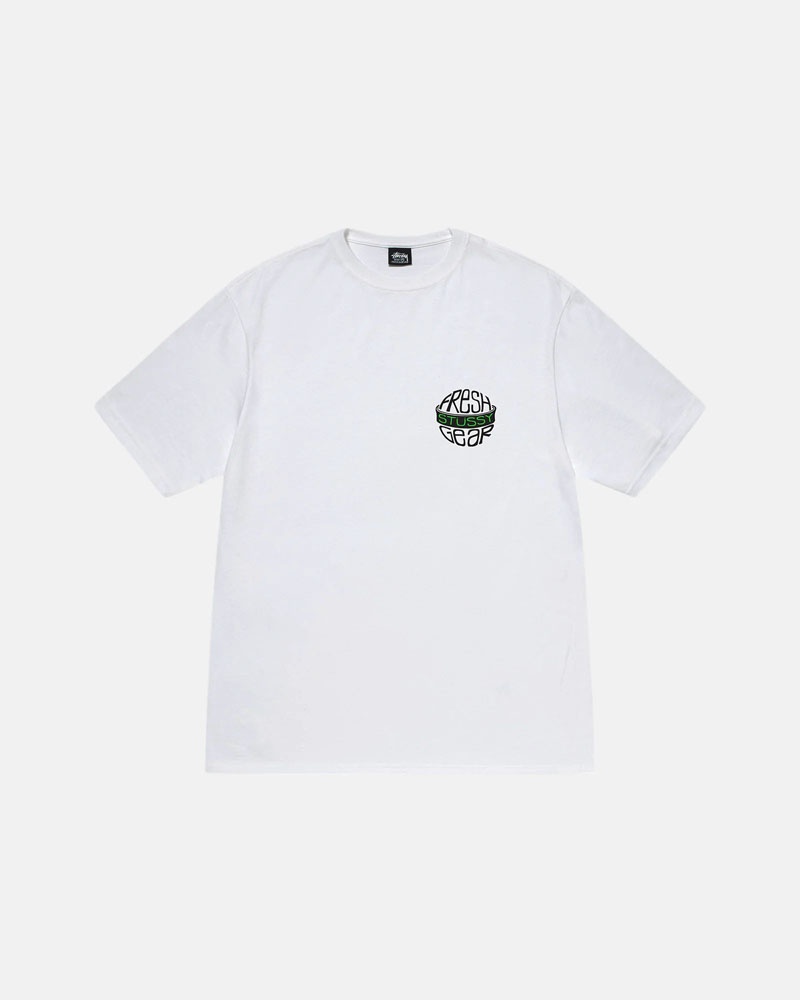 White Stüssy Fresh Gear T-Shirt | UAE NZD329861