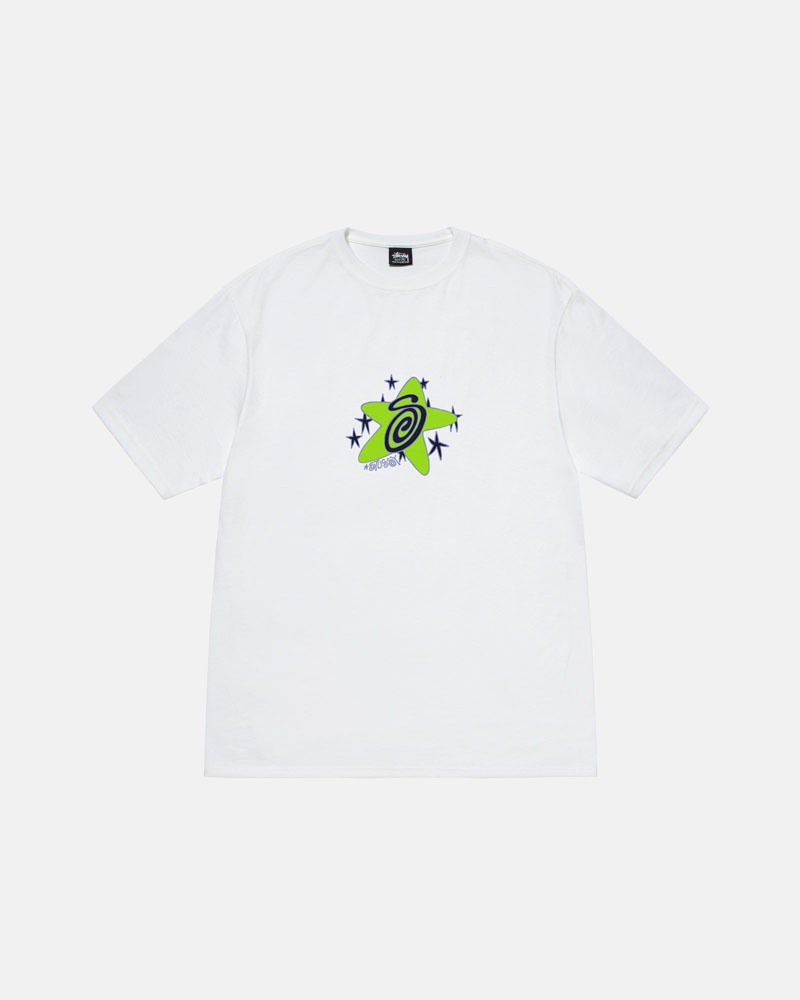 White Stüssy Galaxy T-Shirt | UAE WJU304569