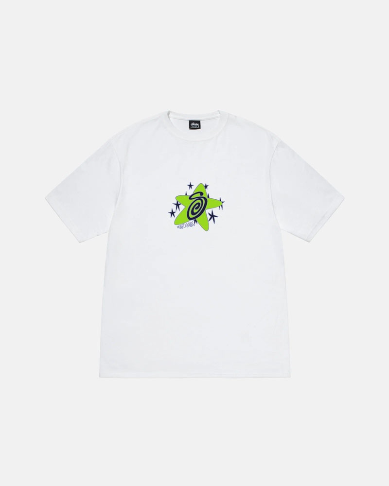 White Stüssy Galaxy T-Shirt | UAE ZWD974132