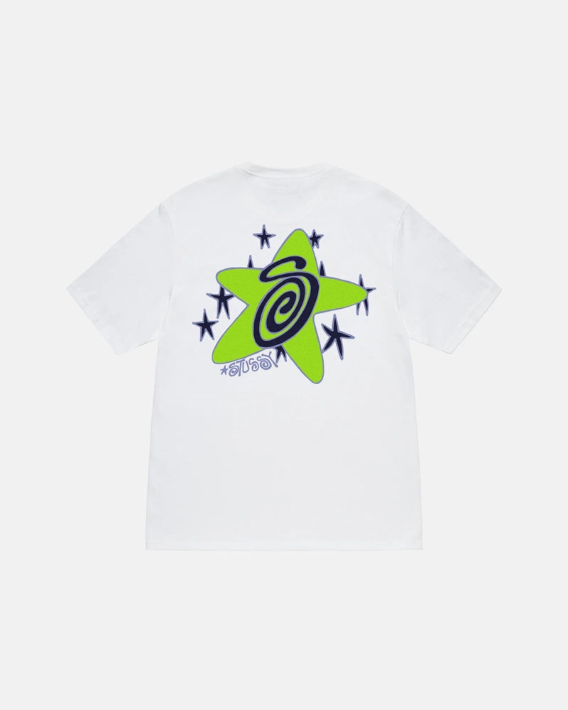 White Stüssy Galaxy T-Shirt | UAE ZWD974132