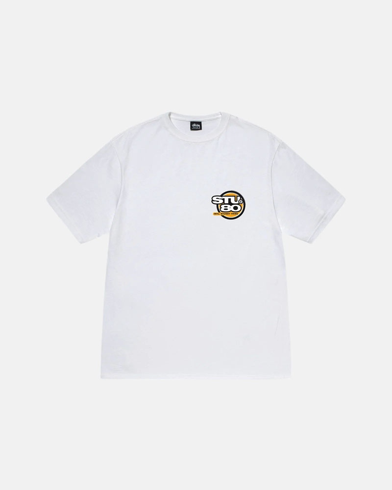 White Stüssy Hot 80 T-Shirt | UAE SPL053642