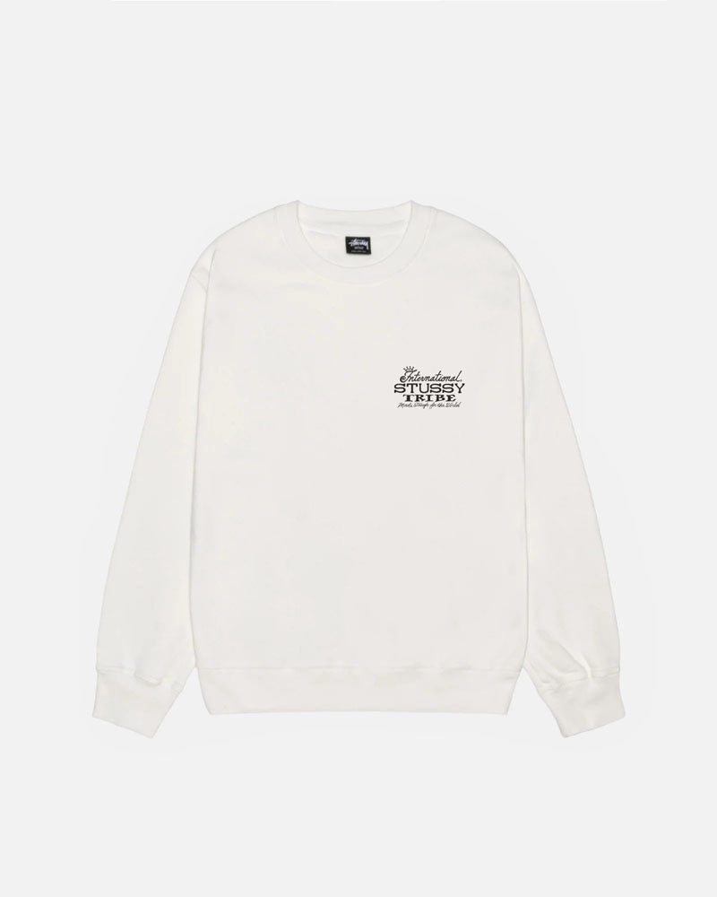 White Stüssy IST Crew Pigment Dyed Sweatshirt | UAE NXY638071