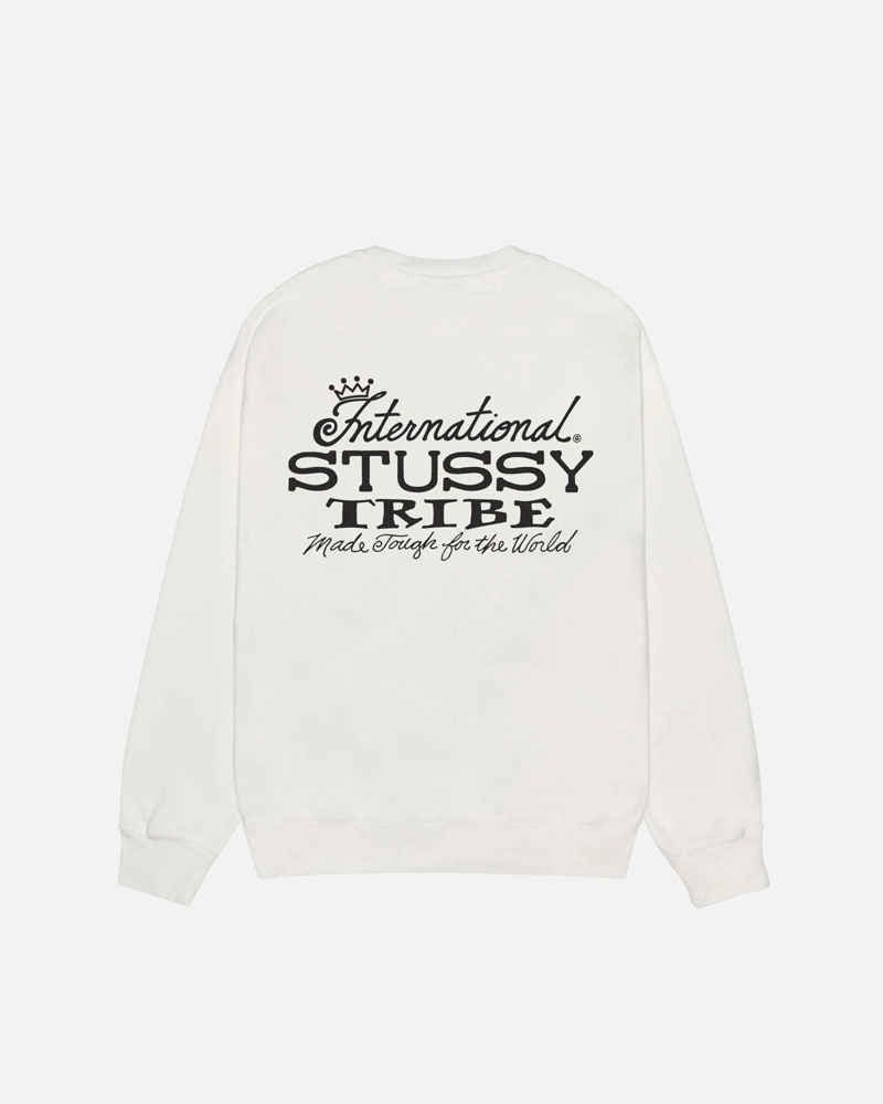 White Stüssy IST Crew Pigment Dyed Sweatshirt | UAE NXY638071