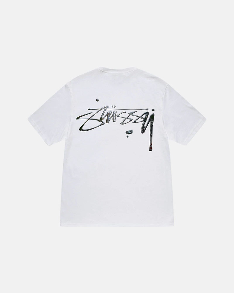 White Stüssy Mercury T-Shirt | UAE HSF981054