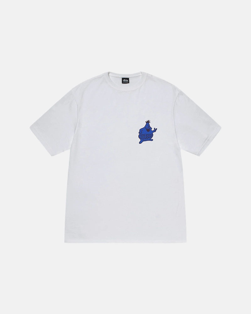 White Stüssy Mr. Blob Spiral T-Shirt | UAE ARN253840