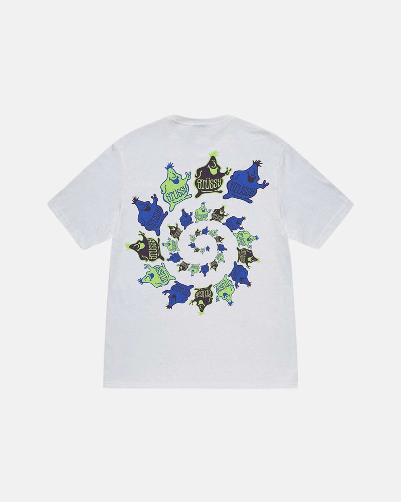 White Stüssy Mr. Blob Spiral T-Shirt | UAE ARN253840