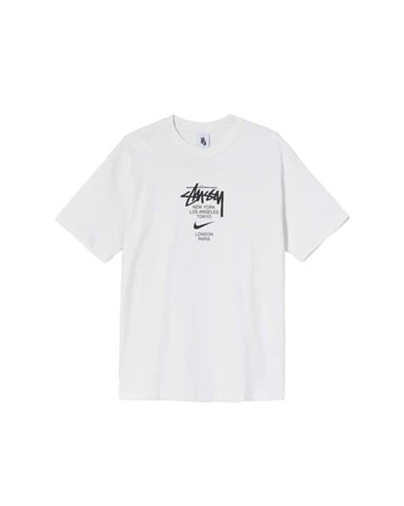 White Stüssy NK X T-Shirt | UAE OKJ195640