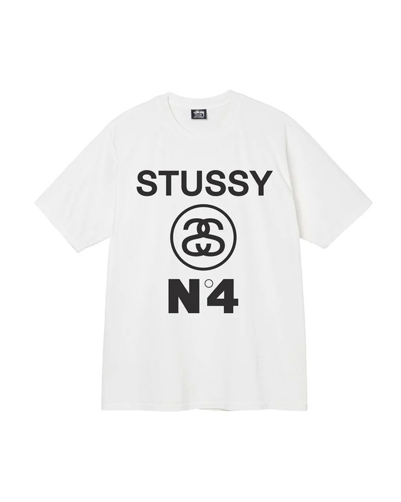 White Stüssy No.4 Pigment Dyed T-Shirt | UAE JVN875394