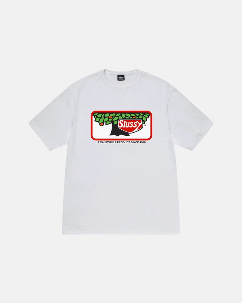 White Stüssy Orchard T-Shirt | UAE EAX692584