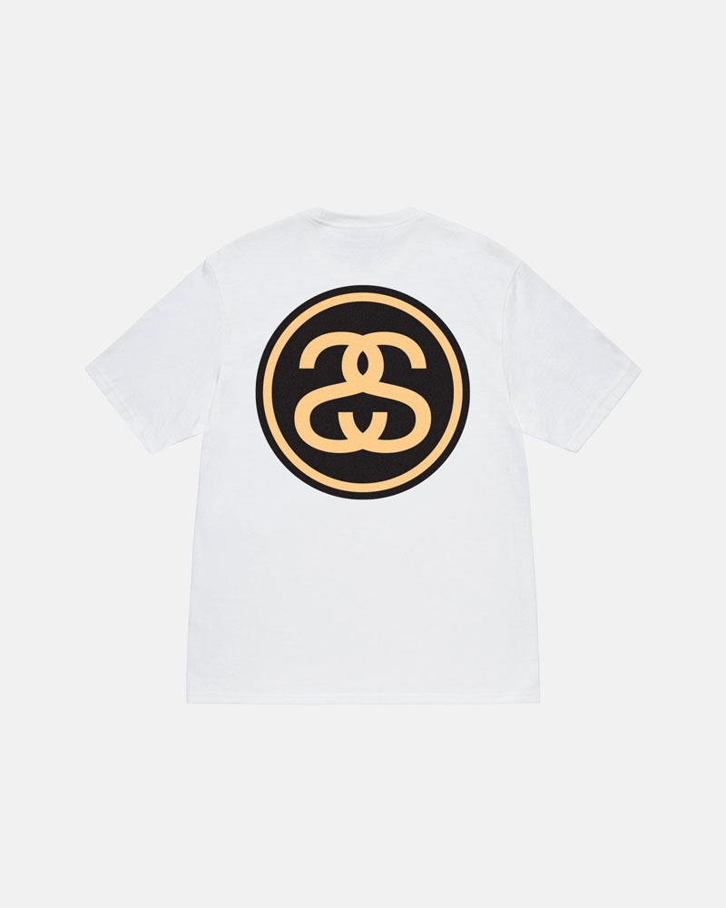 White Stüssy SS-Link T-Shirt | UAE FHL023586