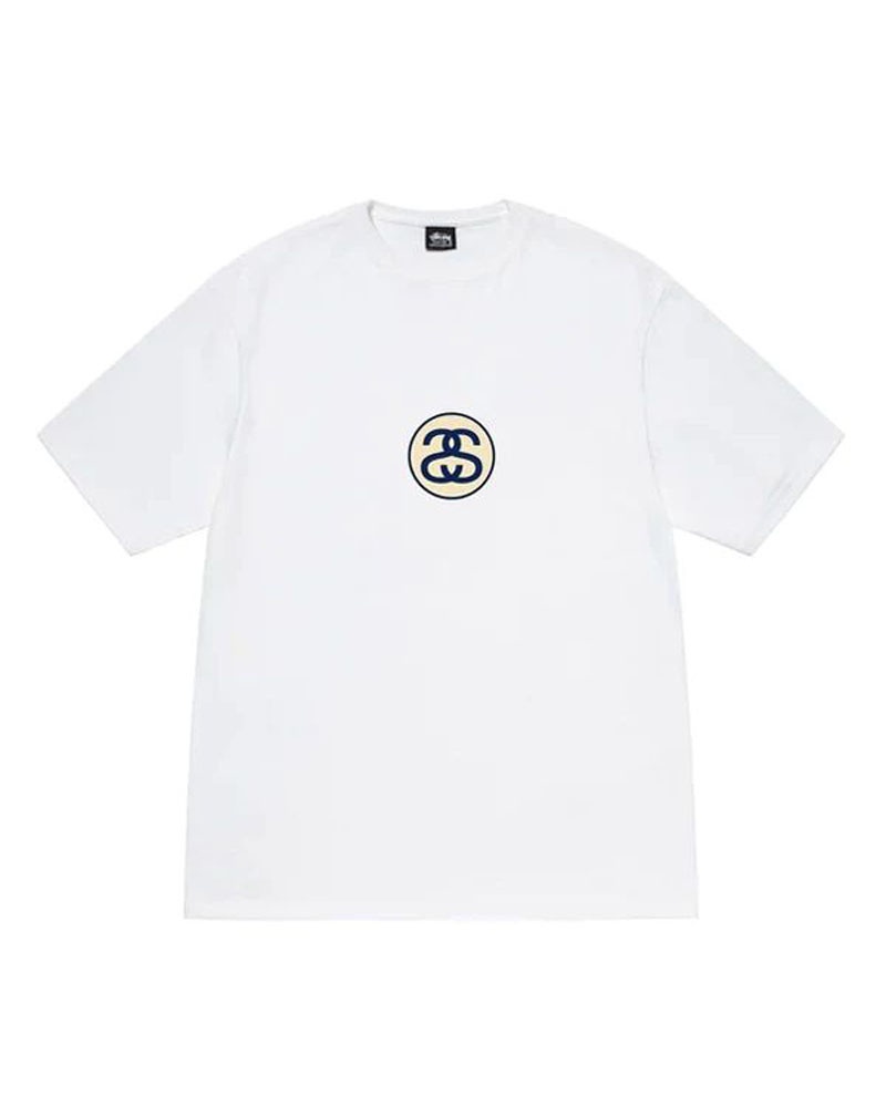 White Stüssy SS Link T-Shirt | UAE MIL937125