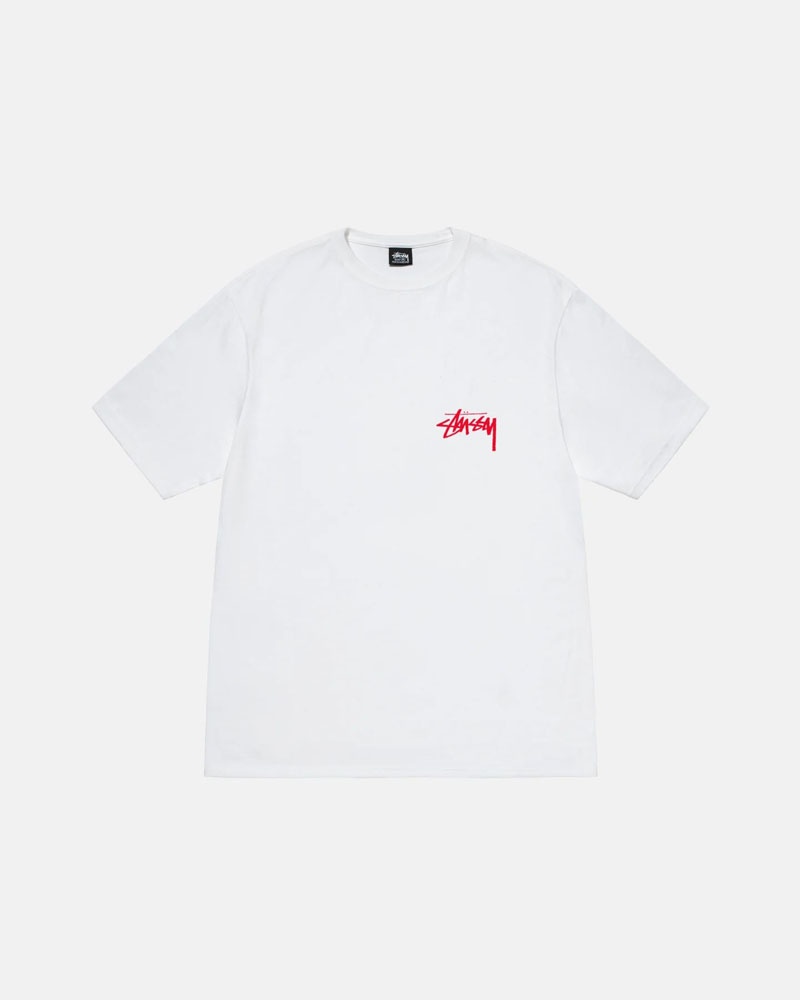 White Stüssy Skate Tough T-Shirt | UAE YEJ718436