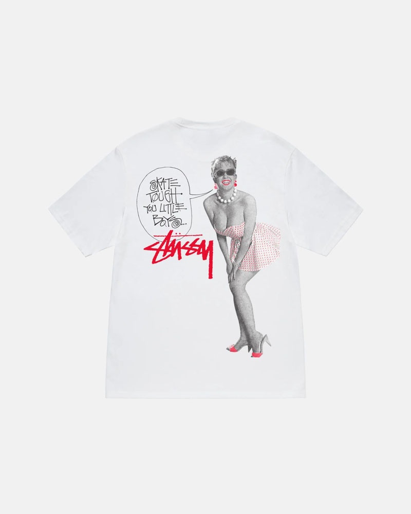 White Stüssy Skate Tough T-Shirt | UAE YEJ718436