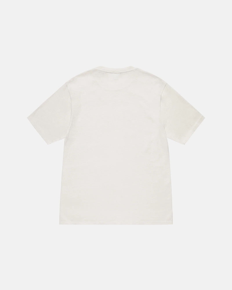 White Stüssy Small Stock Pigment Dyed T-Shirt | UAE RTN258067