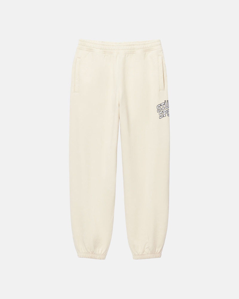 White Stüssy Sport Sweatpants | UAE ZOL972618