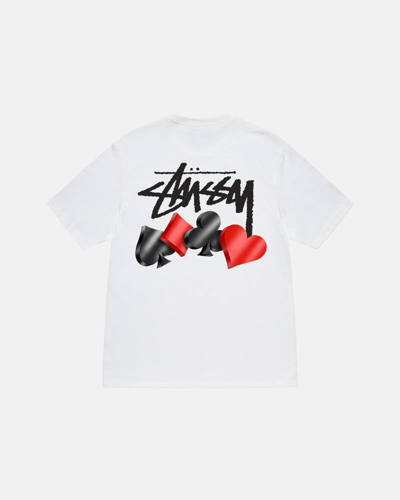 White Stüssy Suits T-Shirt | UAE KDO392401