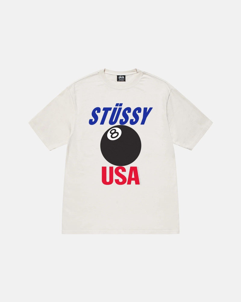 White Stüssy Usa Pigment Dyed T-Shirt | UAE ERY791285