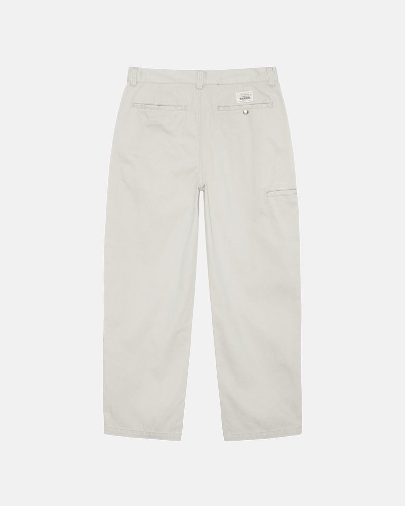 White Stüssy Workgear Trouser Twill Pants | UAE BUV234871