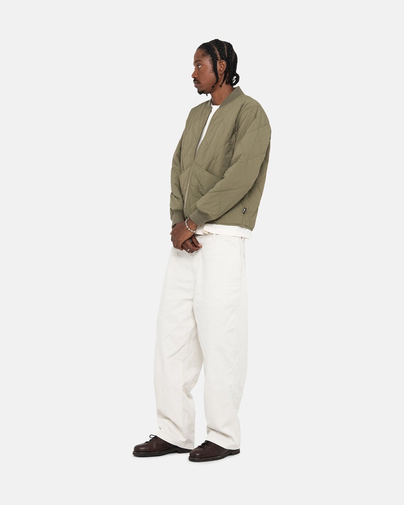 White Stüssy Workgear Trouser Twill Pants | UAE BUV234871