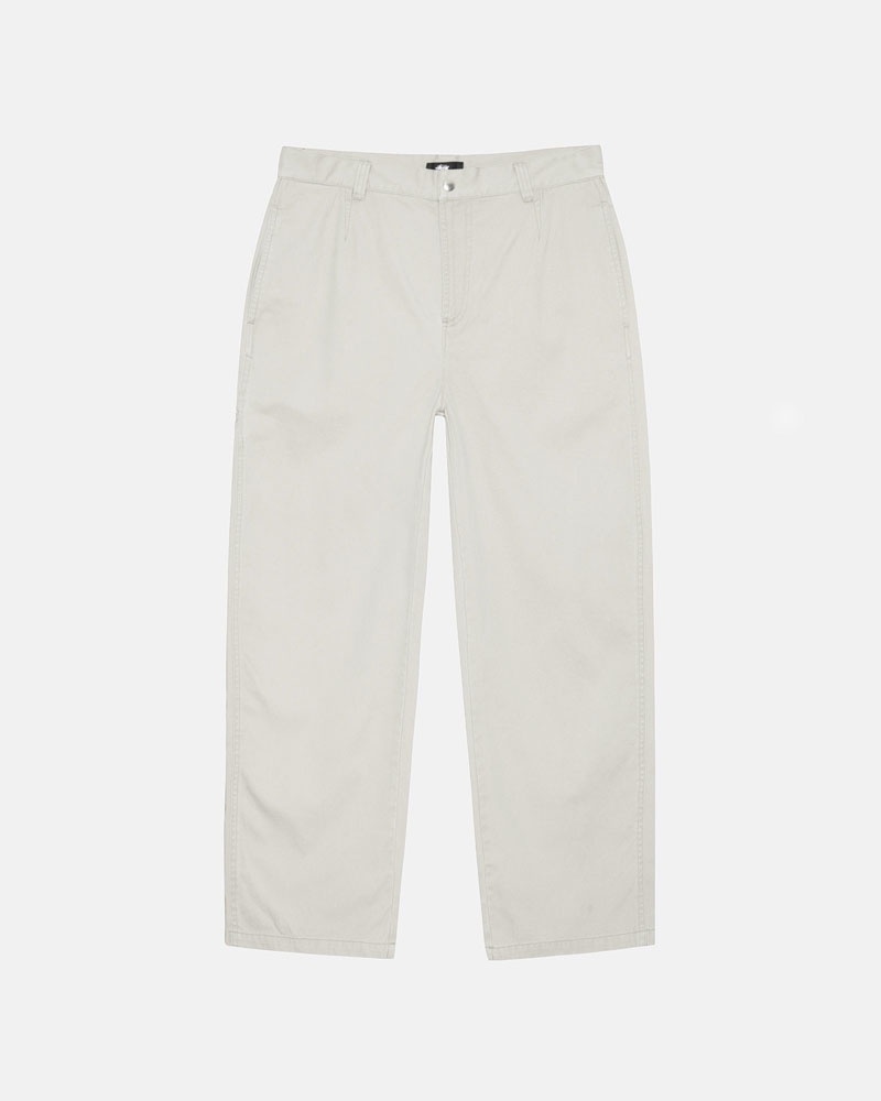 White Stüssy Workgear Trouser Twill Pants | UAE BUV234871