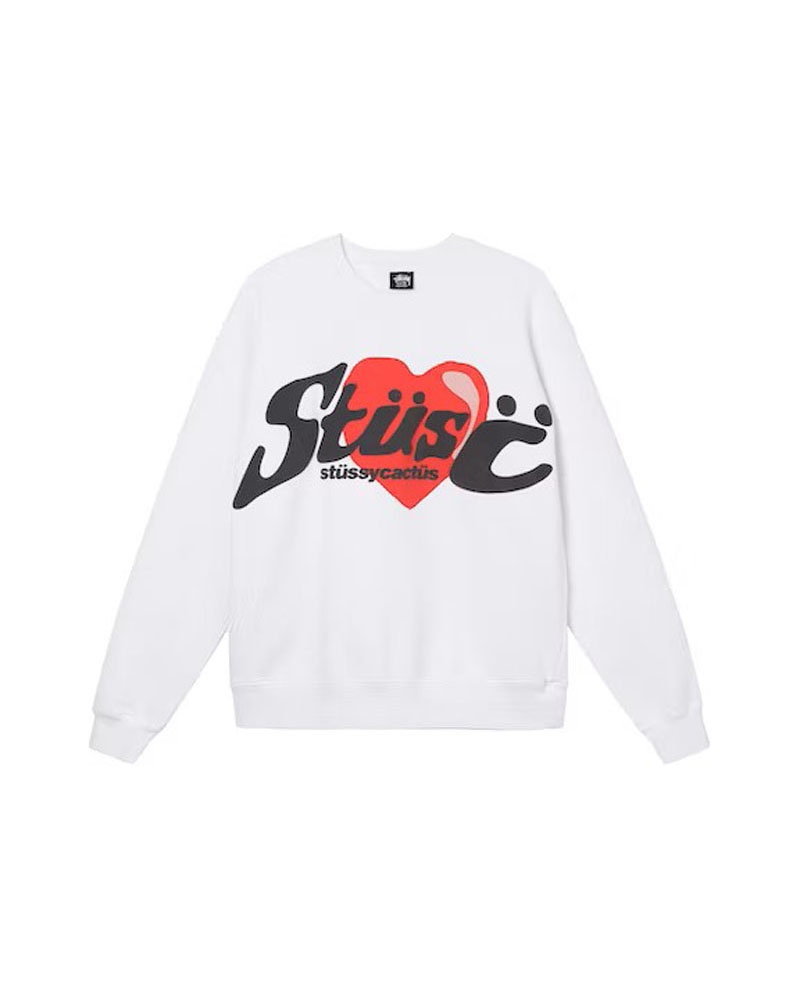 White Stüssy X Cpfm Heart Crewneck Sweatshirt | UAE BDG761825