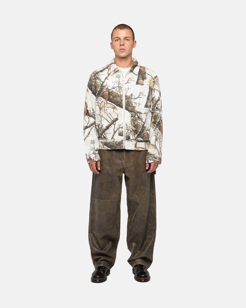 White Stüssy Zip Work Realtree Edge Jacket | UAE UVF103986