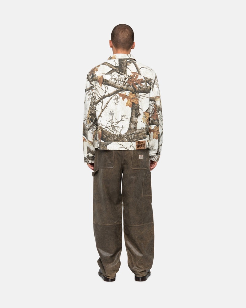 White Stüssy Zip Work Realtree Edge Jacket | UAE UVF103986