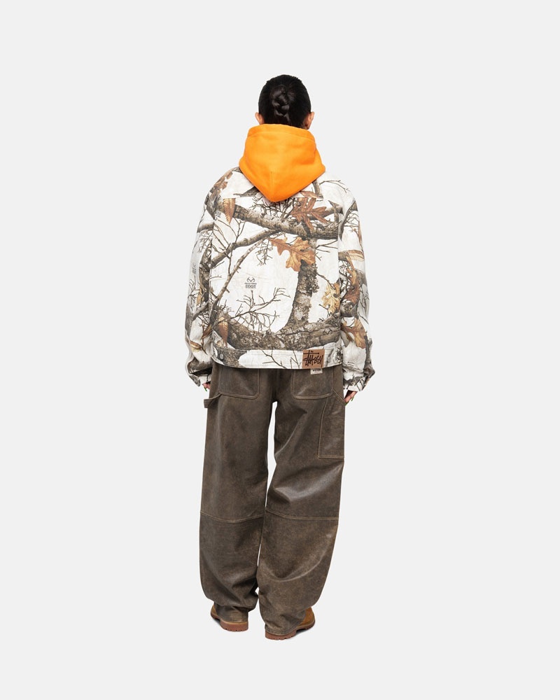 White Stüssy Zip Work Realtree Edge Jacket | UAE UVF103986