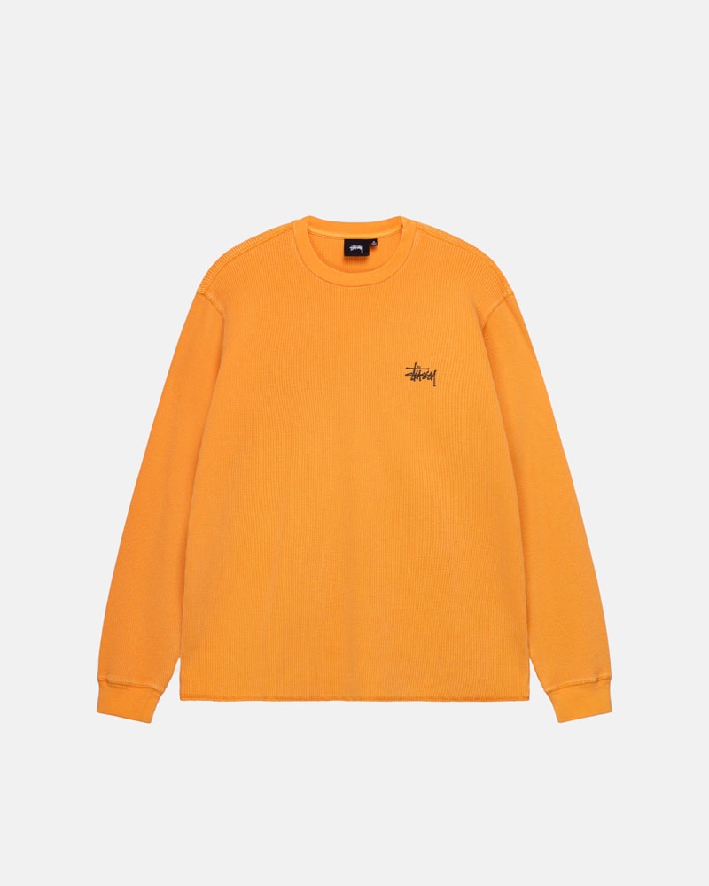 Yellow Stüssy Basic Stock LS Thermal Sweater | UAE KGL034258