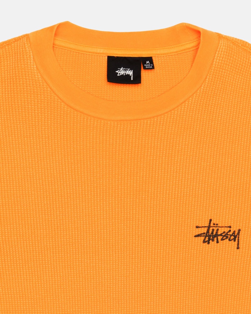 Yellow Stüssy Basic Stock LS Thermal Sweater | UAE KGL034258