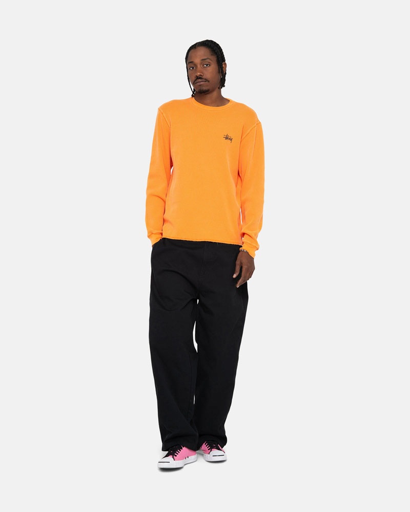 Yellow Stüssy Basic Stock LS Thermal Sweater | UAE KGL034258