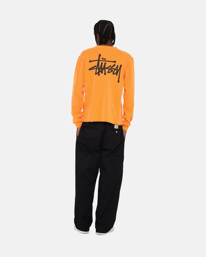 Yellow Stüssy Basic Stock LS Thermal Sweater | UAE KGL034258