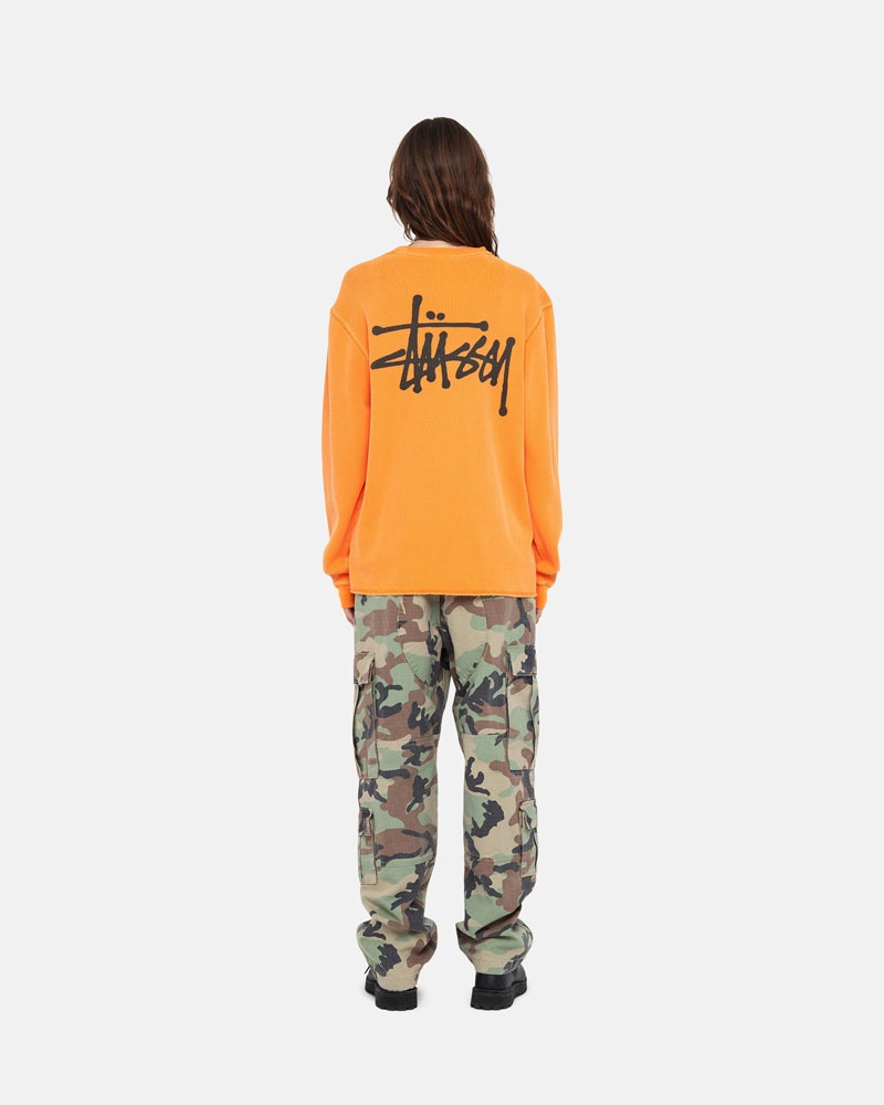 Yellow Stüssy Basic Stock LS Thermal Sweater | UAE KGL034258