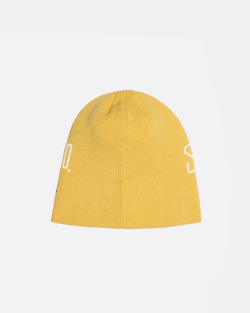 Yellow Stüssy Skullcap Workgear Print Beanie | UAE ZYP237081